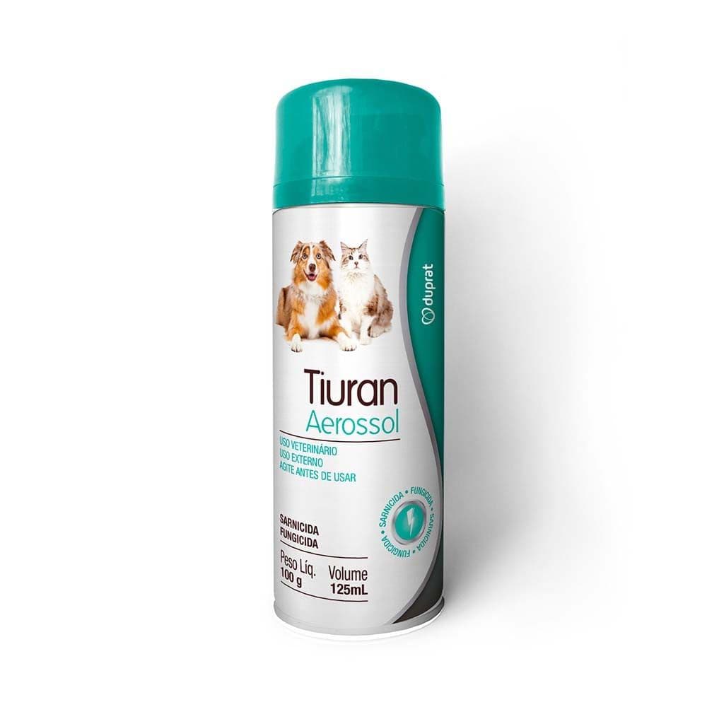 Tiuran Aerossol 125ml Contra Sarna Fungo Cães e Gatos Duprat
