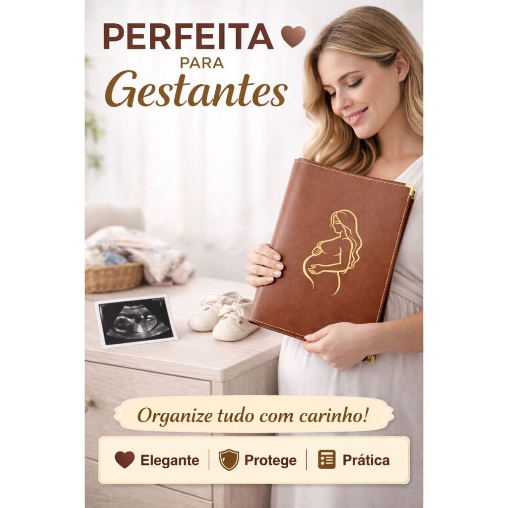 Pasta Pré Natal Porta Documentos Exames Gestante Com Desenho