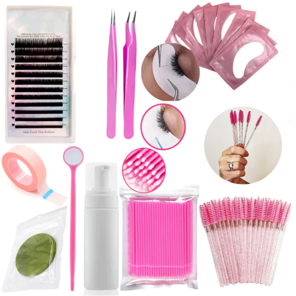 Kit Completo para Extensão e Alongamento de Cílios Fio a Fio Profissional e Iniciante