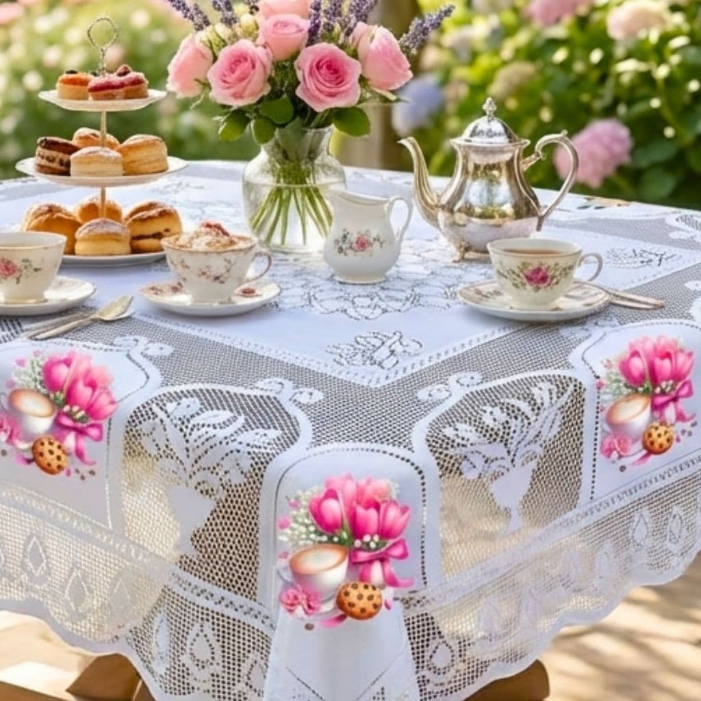 Toalha de Mesa Renda 4 , 6 e 8 Cadeiras