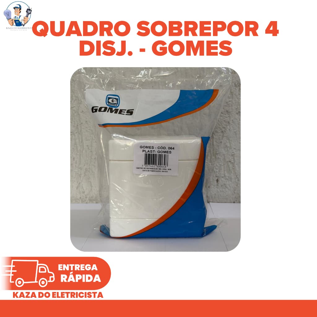 Quadro de Distribuição Sobrepor 4 Disjuntores Sem Barramento Centrinho Gomes