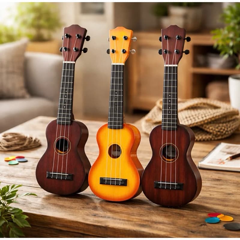 Ukulele Infantil Cor Sortida 3 Modelos Facil Tocar 4 Cordas Violão Instrumento Musical Brinquedo Desenvolvimento Motor