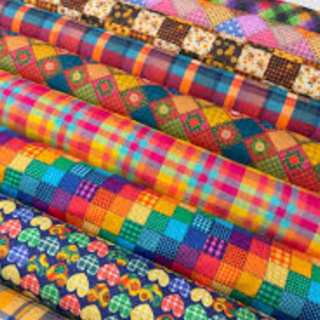 Tecido Tricoline Premium 100% algodão Junino  50x 150 cm - São João - Xadrez