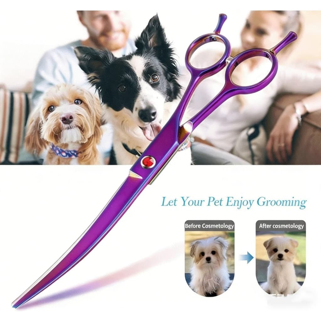 7 polegadas Tesoura tosa para pet, tesoura curva para cães, tesoura para animais