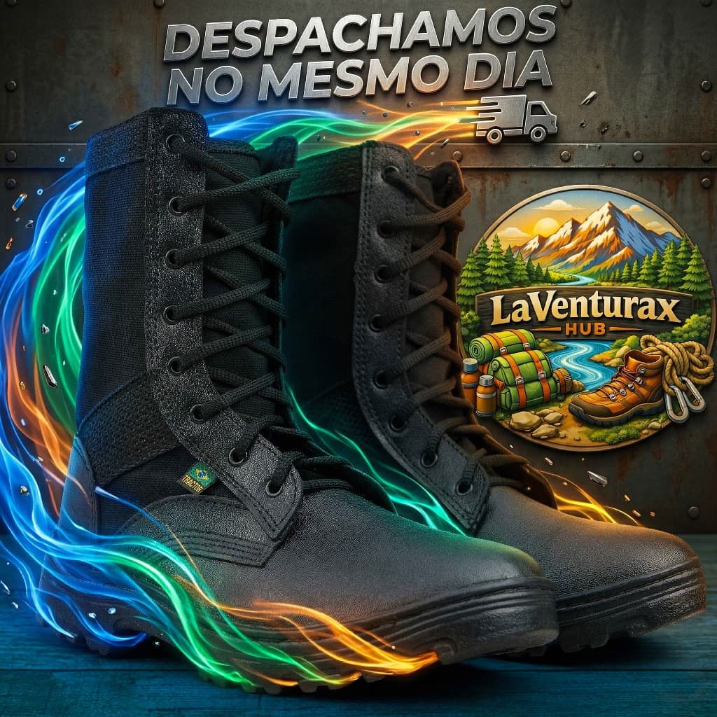 Coturno Militar Profissional Tático SEM ZÍPER – Couro Legítimo com Certificado CA