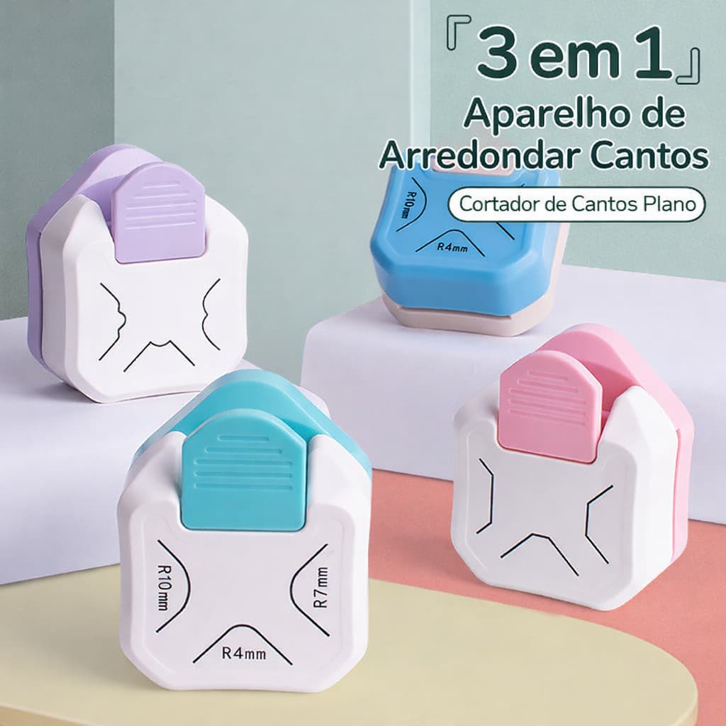 Cortador Canteadeira Rebarba De Cantos Arredondar Papel 3x1
