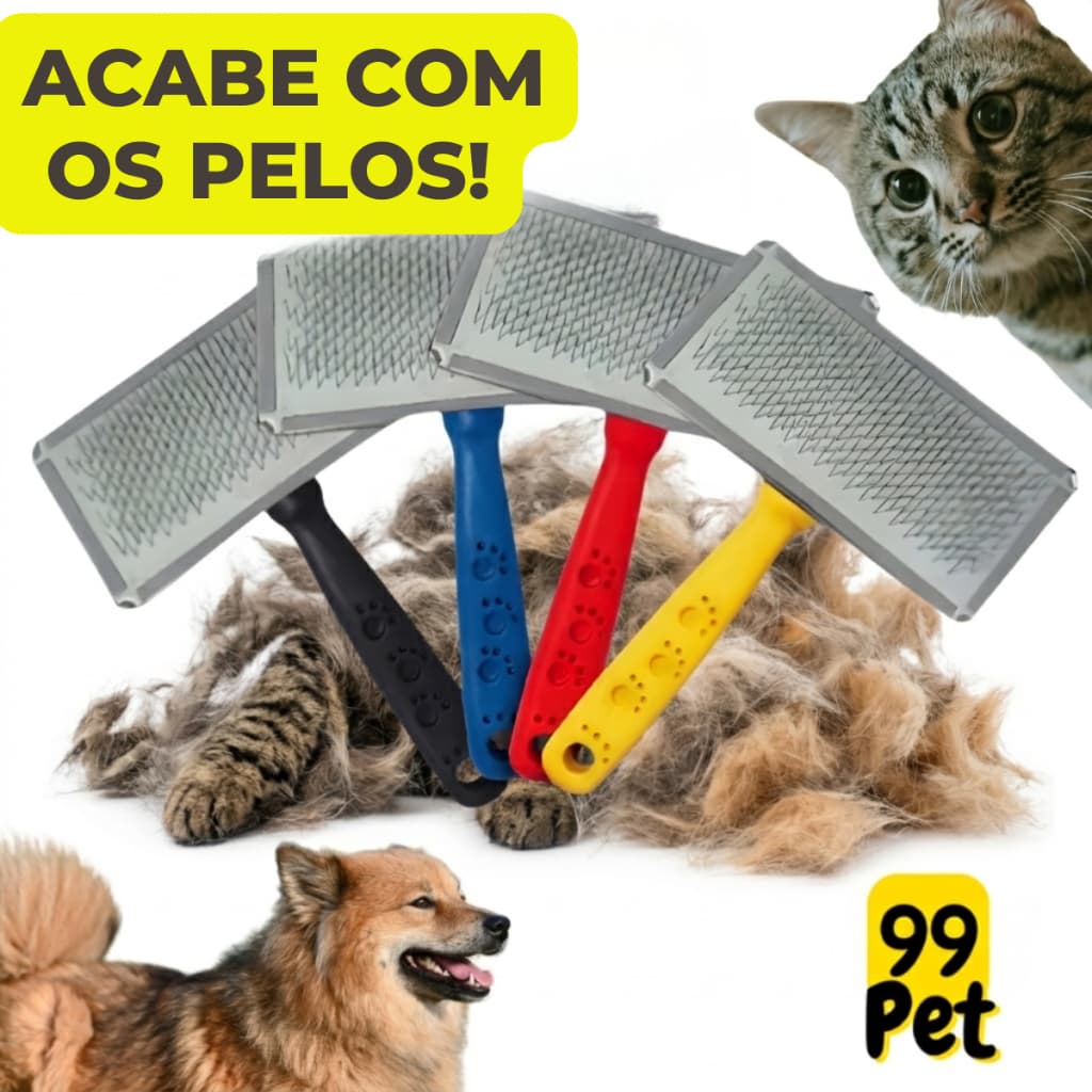 Rasqueadeira Escova para Cachorro Gato Pet Cabo de Plástico Cerdas Grandes Desembaraçador Massageador - ENVIO IMEDIATO