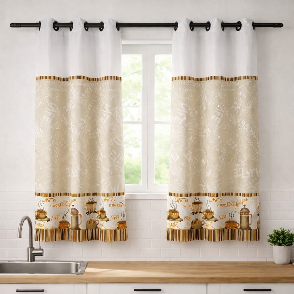 Cortina Para cozinha Oxford Estampada  2,00x1,50