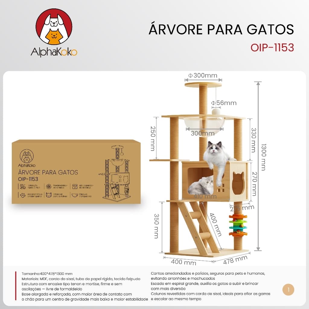 Arranhador Para Gatos Árvore De Gatos Casinha Brinquedo Pet