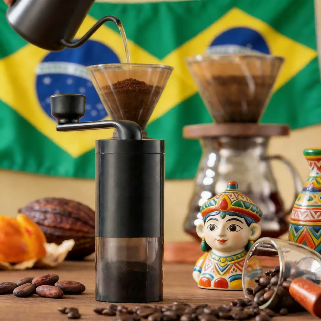 Moedor de café manual portátil ajustável em aço inoxidável