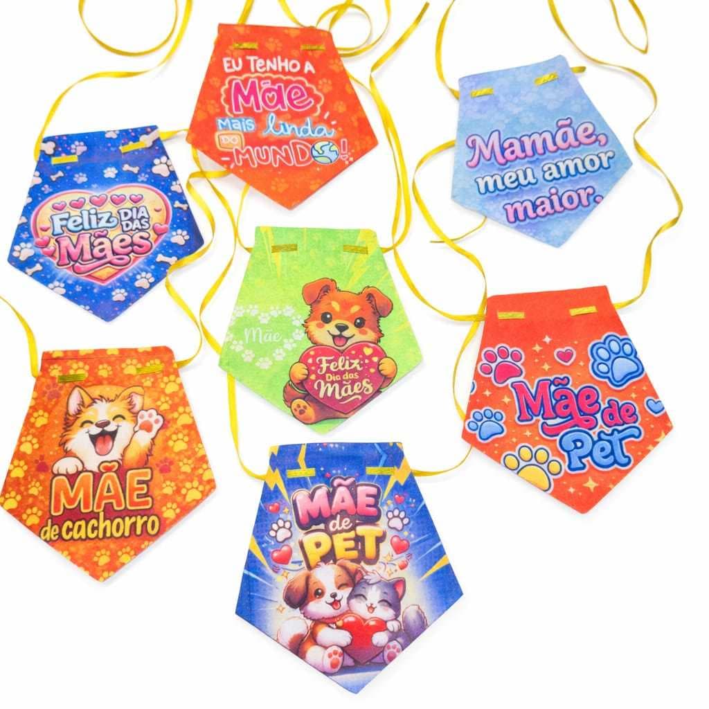 40 Colarinho Pet Dia Das Mães PET Bandanas Pet Shop banho e tosa cães e gatos (s Laços ,s/ Gravatas )Mini Bandana Gargan