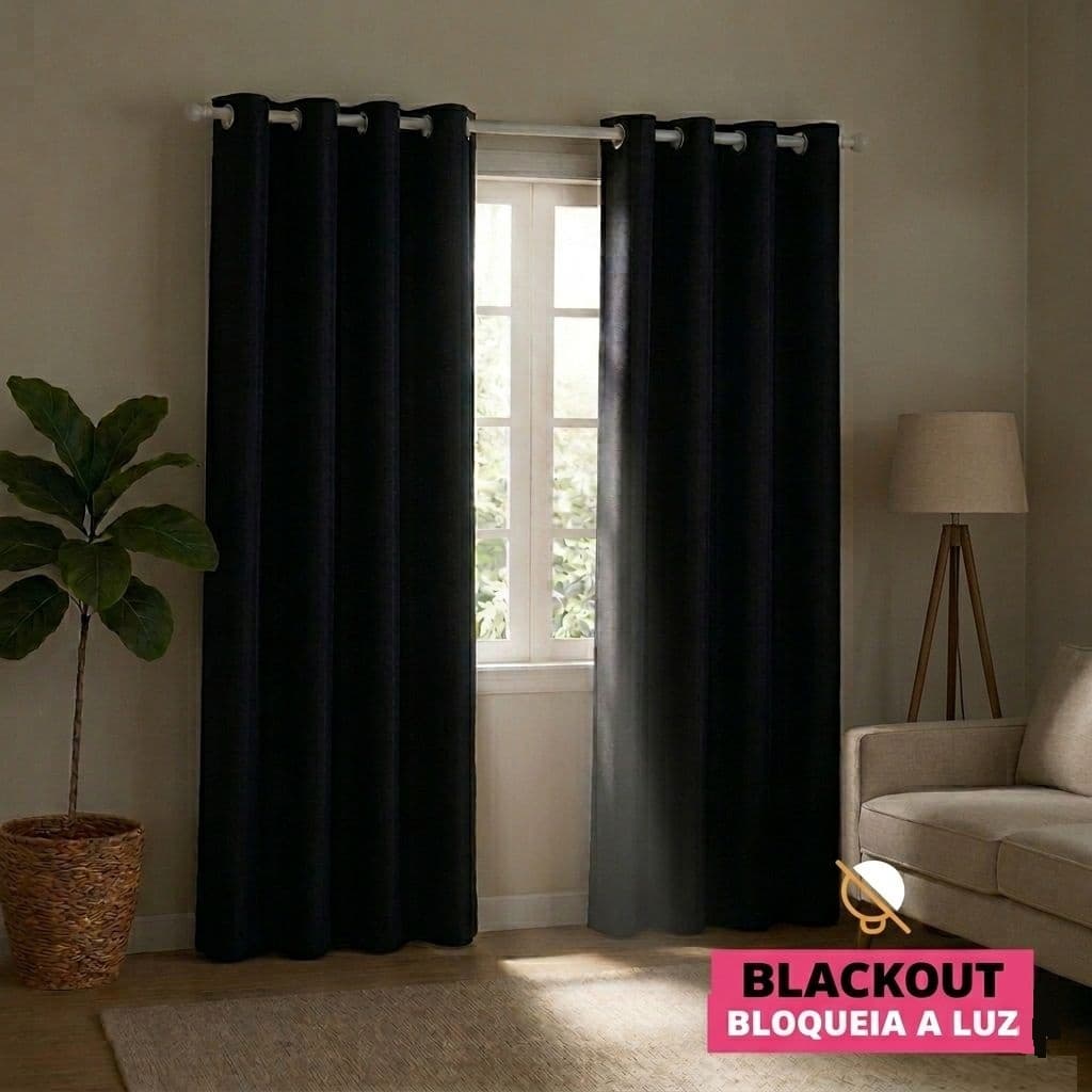 Cortina Blackout PVC Corta 100% Luz Vários Tamanhos 2,20m Até 2,80m Para Quarto, Sala Diversas Cores