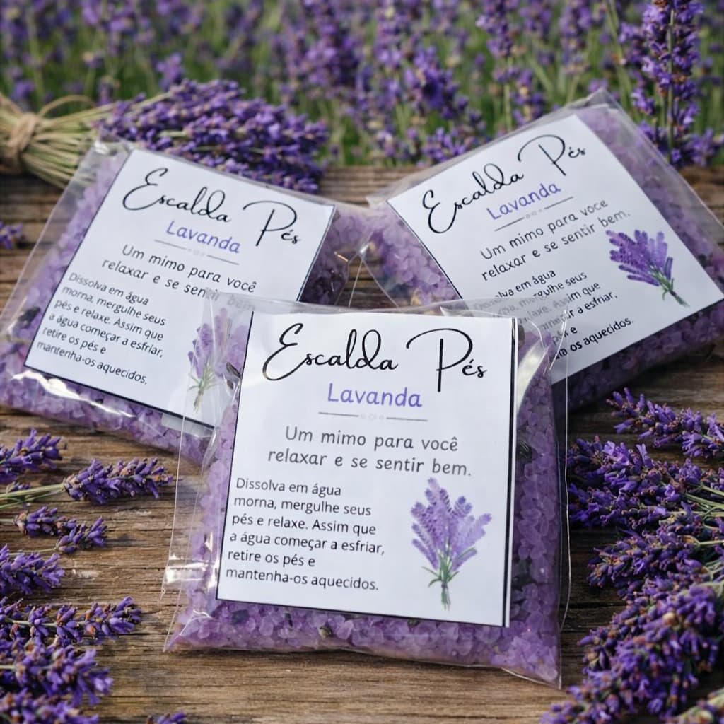 Kit 10 Escalda-Pés de Lavanda Relaxante | Lembrancinha Aromática | Mimo para Clientes | Autocuidado