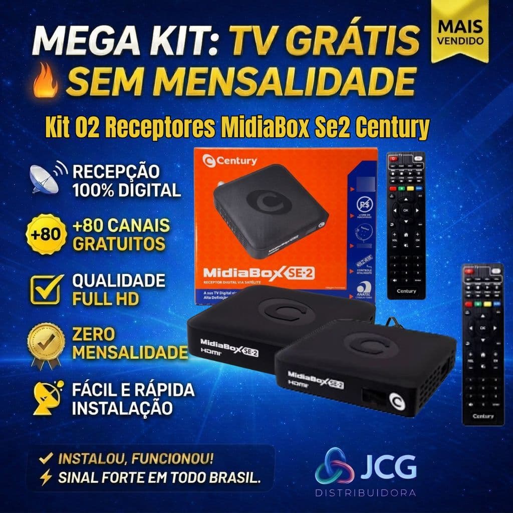 Kit 2 Receptor Century Midiabox Se 2 Digital Full Hd B1