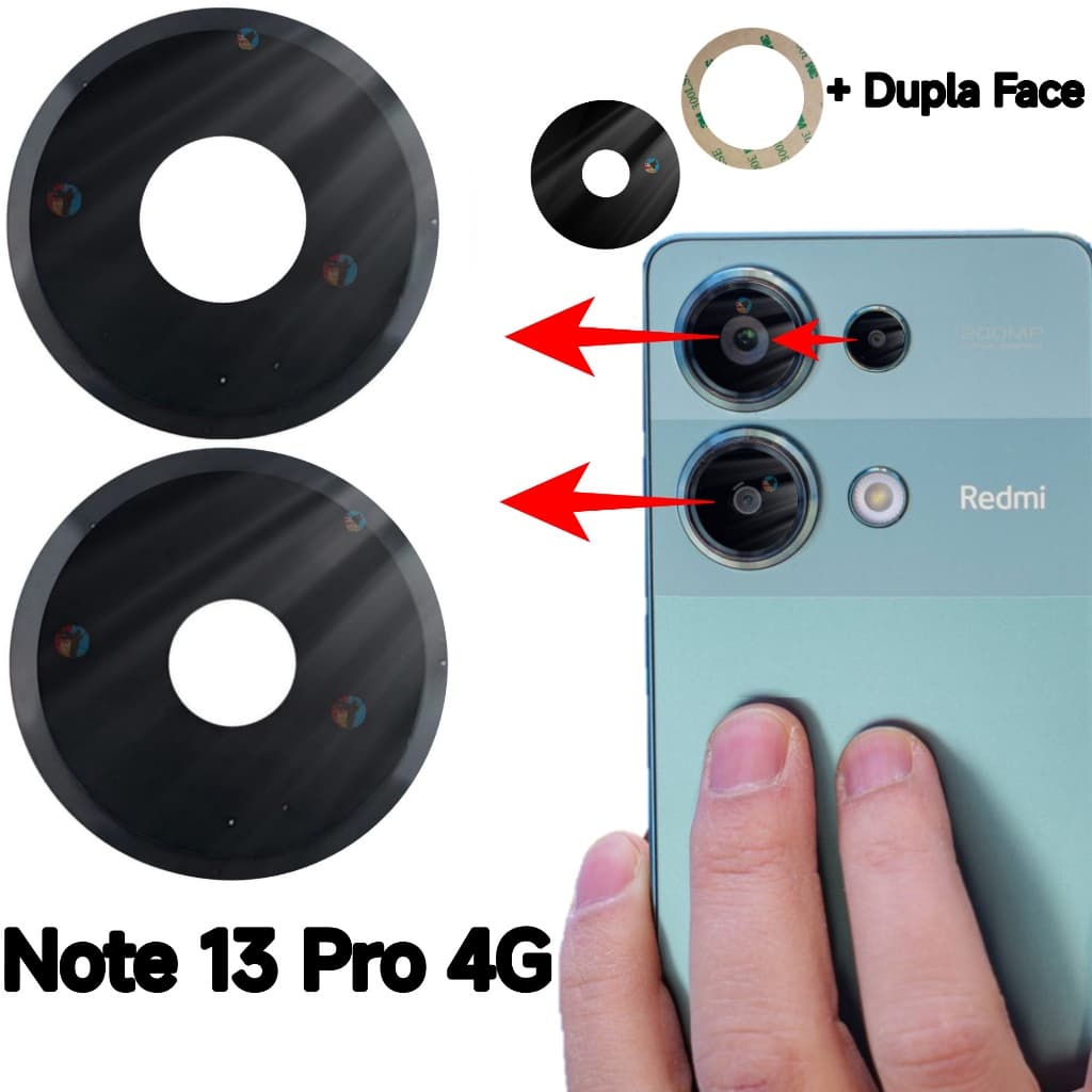 Lente Da Câmera Para Xiaomi Redmi Note 13 Pro 4g Vidro da Câmera Traseiro