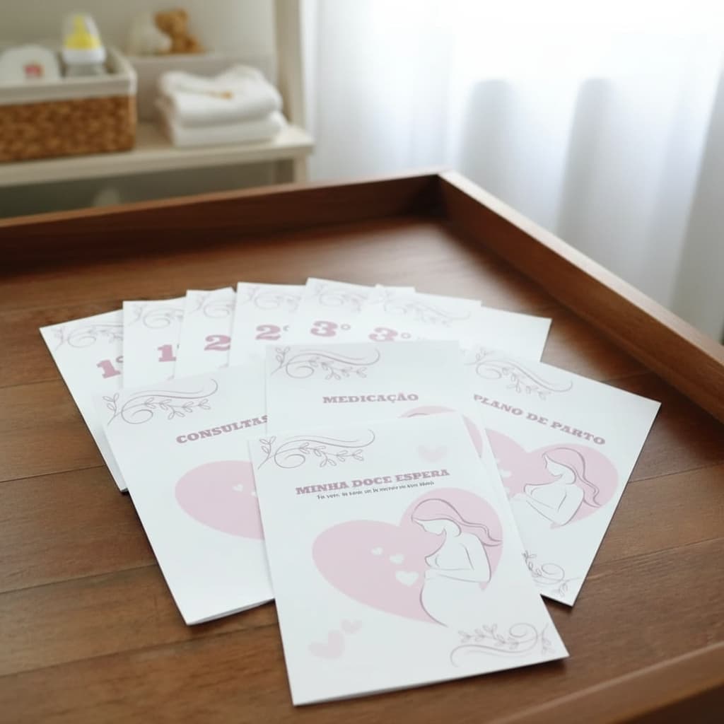 KIT DE FOLHAS DIVISÓRIAS PARA PASTA GESTANTE ACOMPANHAMENTO PRÉ-NATAL