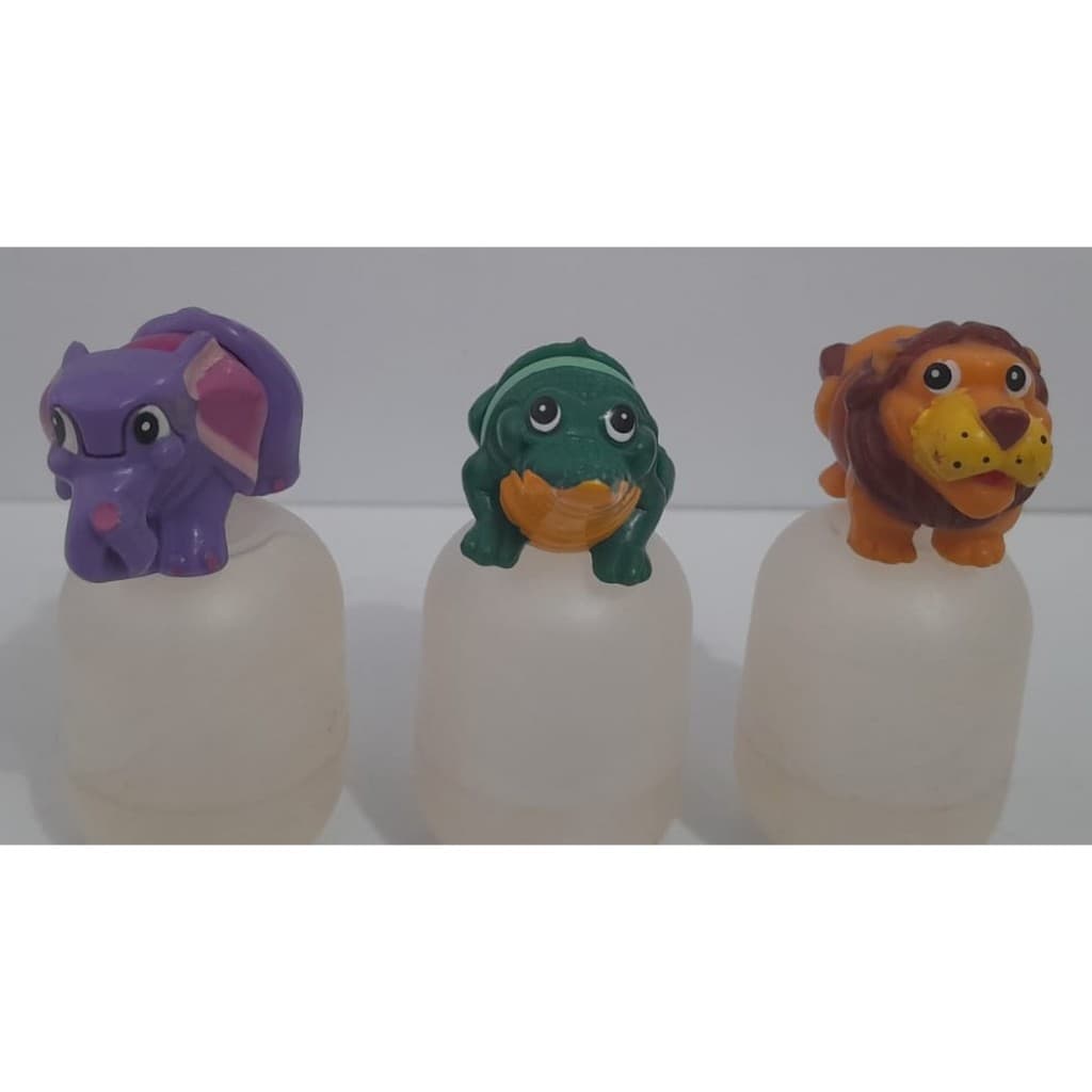 Bonecos em Miniatura dos Personagens da Coleção Animais Bolinha - Kinder Ovo - 1993