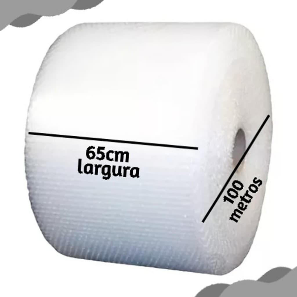 Bobina Plastico Bolha 65cm x 100 mts Alta Qualidade Proteção para E-COMMERCE