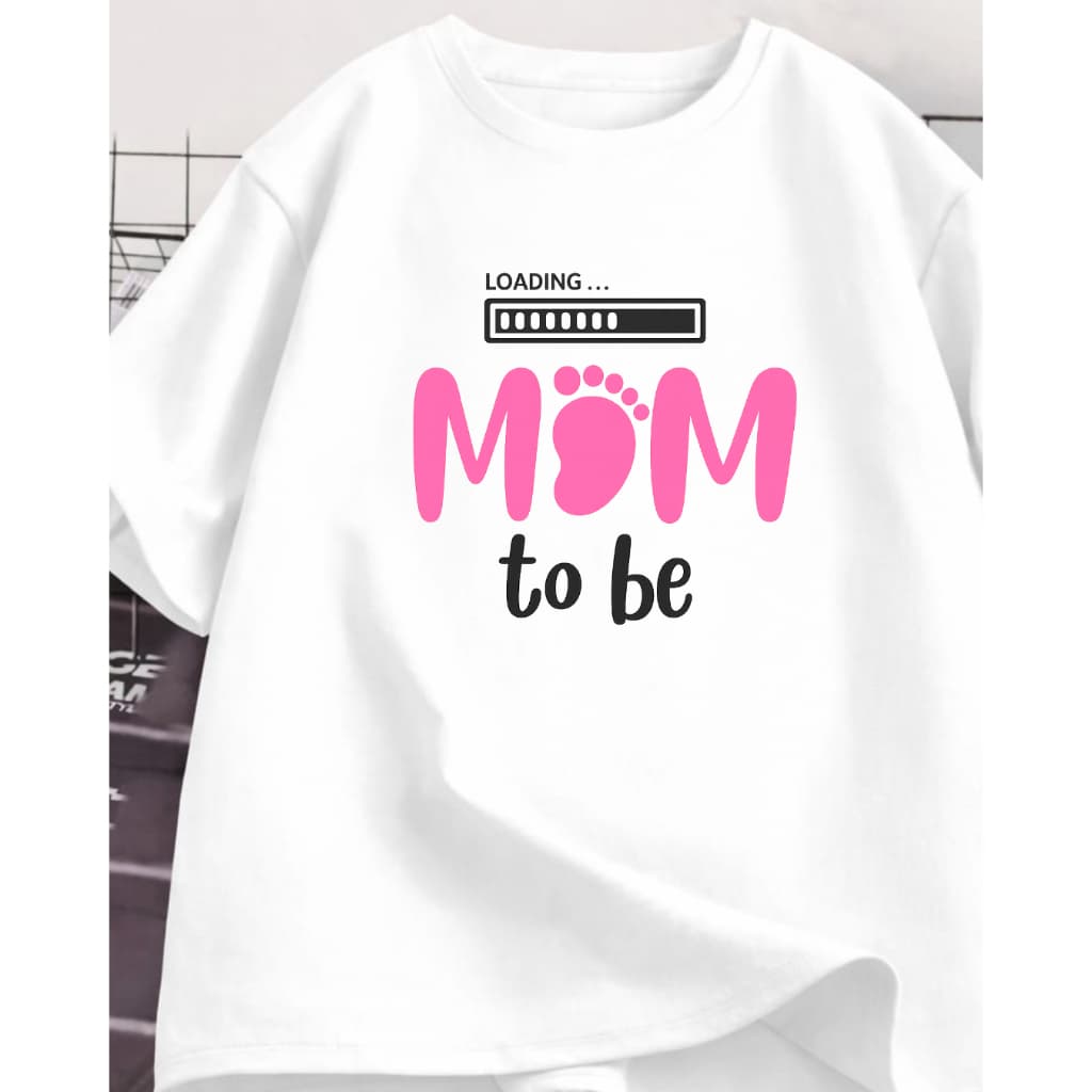 Camiseta Loading Mom Dia Das Mães Gestante Aesthetic Unissex