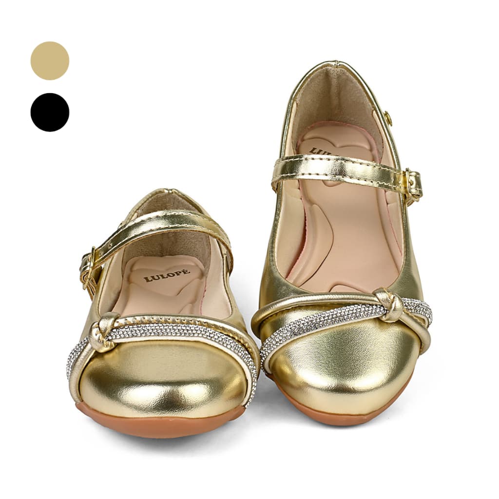 Sapatilha Infantil Feminina Strass e Nó Menina Lulopé