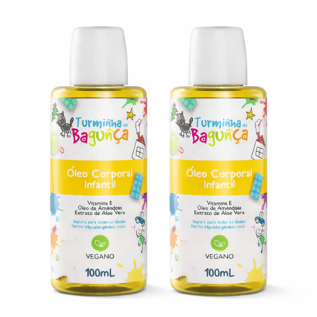 Kit 2 Óleos Corporais Infantil Turminha da Bagunça 100ml Hidratante