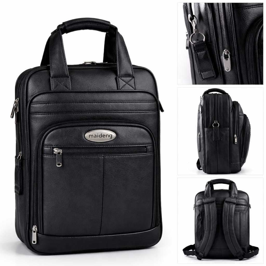 Mochila Pasta Transversal Executiva Notebook Couro Sintético Premium Impermeável Trabalho Viagem