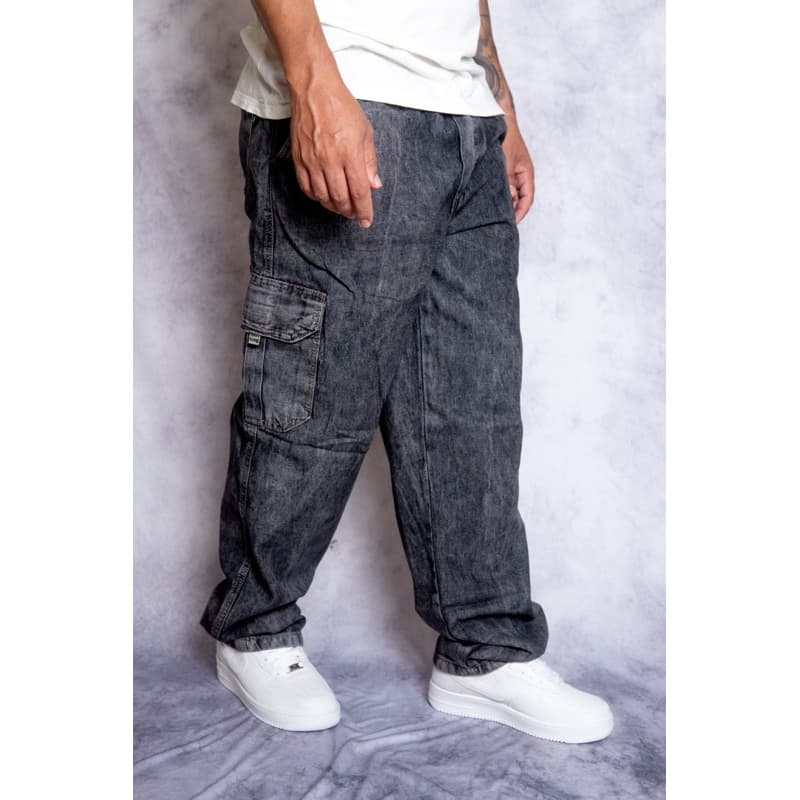 Calça Cargo Dazz Ling Sarja Jeans Preta e Branca Originais