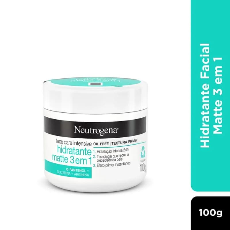 Creme Facial Neutrogena Face Care Intensive Hidratante Matte 3 em 1 com 100g