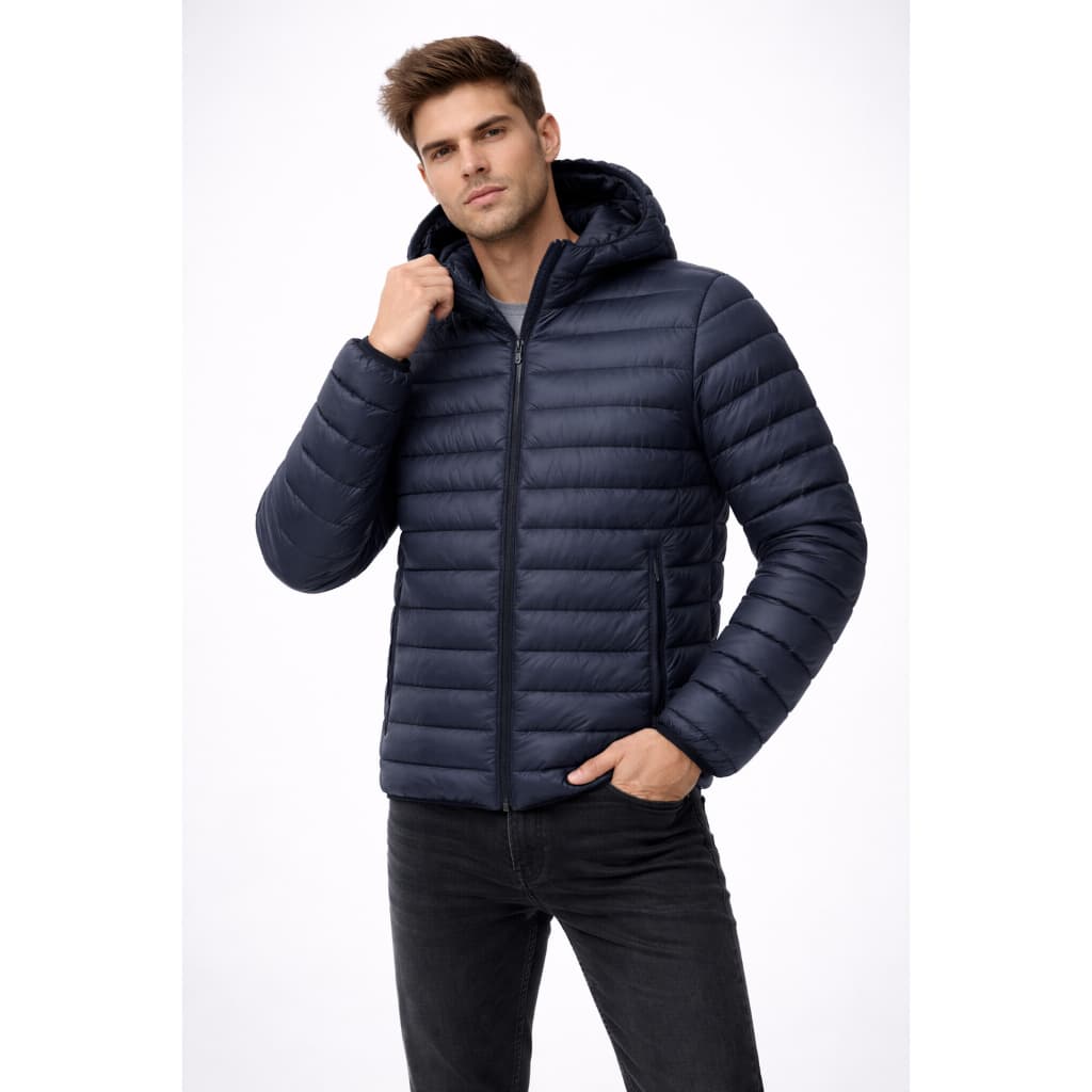 Jaqueta Puffer Bobojaco Masculina Corta Vento Frio reforçado Térmico com Capuz