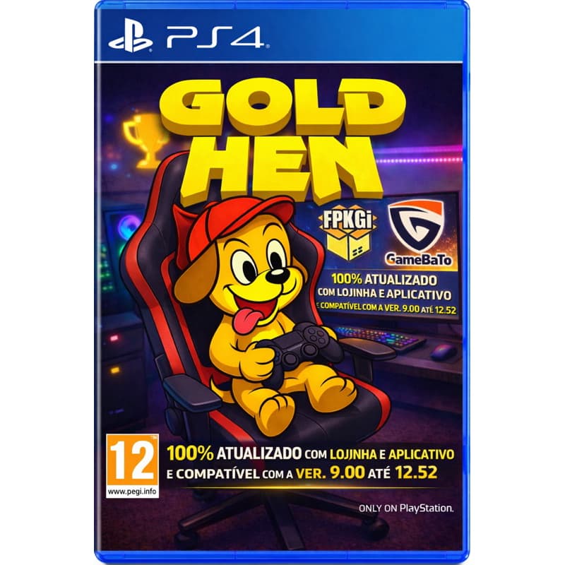 Disco de desbloqueio para PS4 GoldHEN BDJ (9.00 ate 12.52) + LOJINHA E APLICATIVOS
