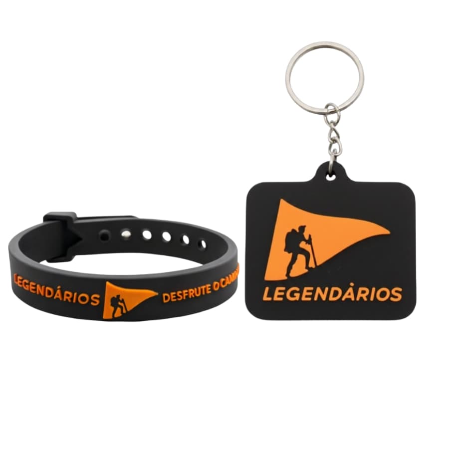 Kit Pulseira Chaveiro Legendários Emborrachado Com Regulagem Flexível Leve E Resistente Várias Cores