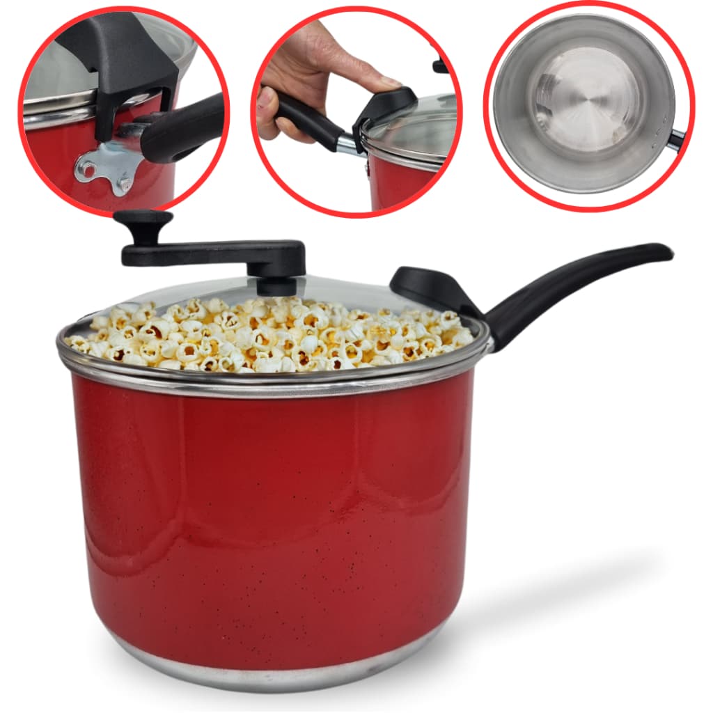 Panela Pipoqueira Alumínio Color N°20 4 Litros Com Tampa de Vidro