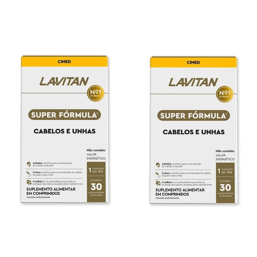 Kit 2x Lavitan Cabelos E Unhas Super Fórmula 30Cpr - Cimed