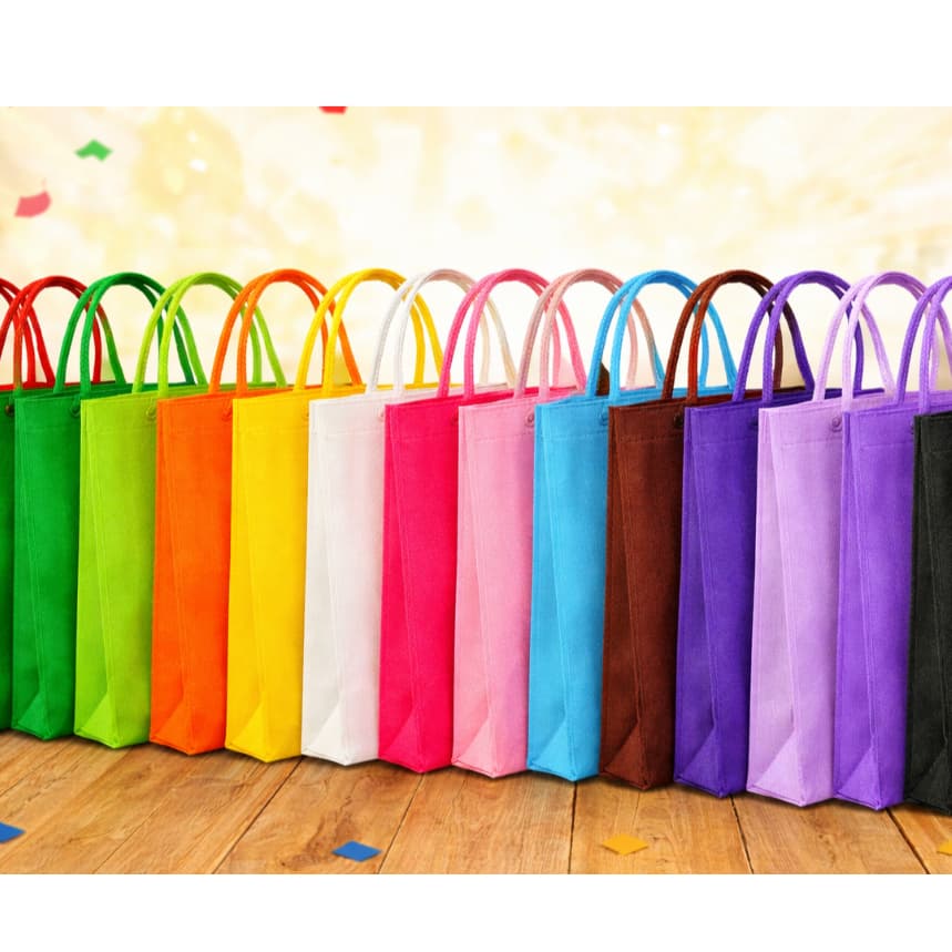 Kit 10/20/30/50 Sacola TNT 18x20 cm com alçca cordão, soldadas, de alta resistência com gramatura 60