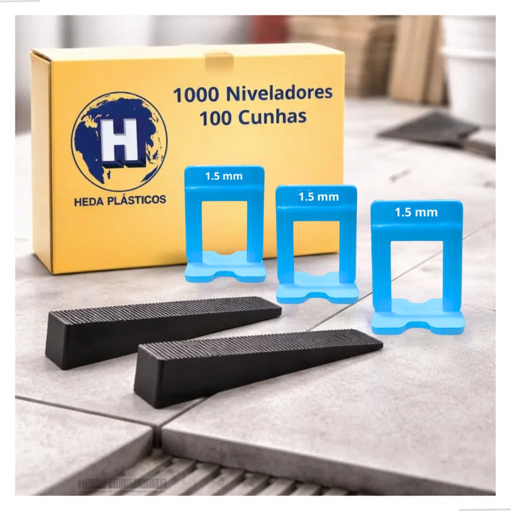 1000 Espaçador Nivelador Piso 1,5mm Mais 100 Cunhas Slim material novo