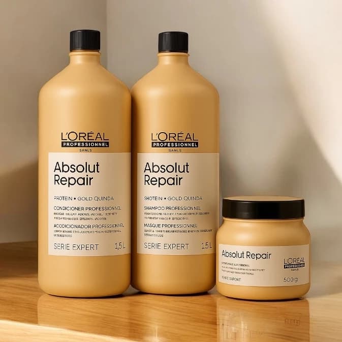 Kit Shampoo Absolut Gold Quinoa Profissional Completo 1,5L Máscara Profissional