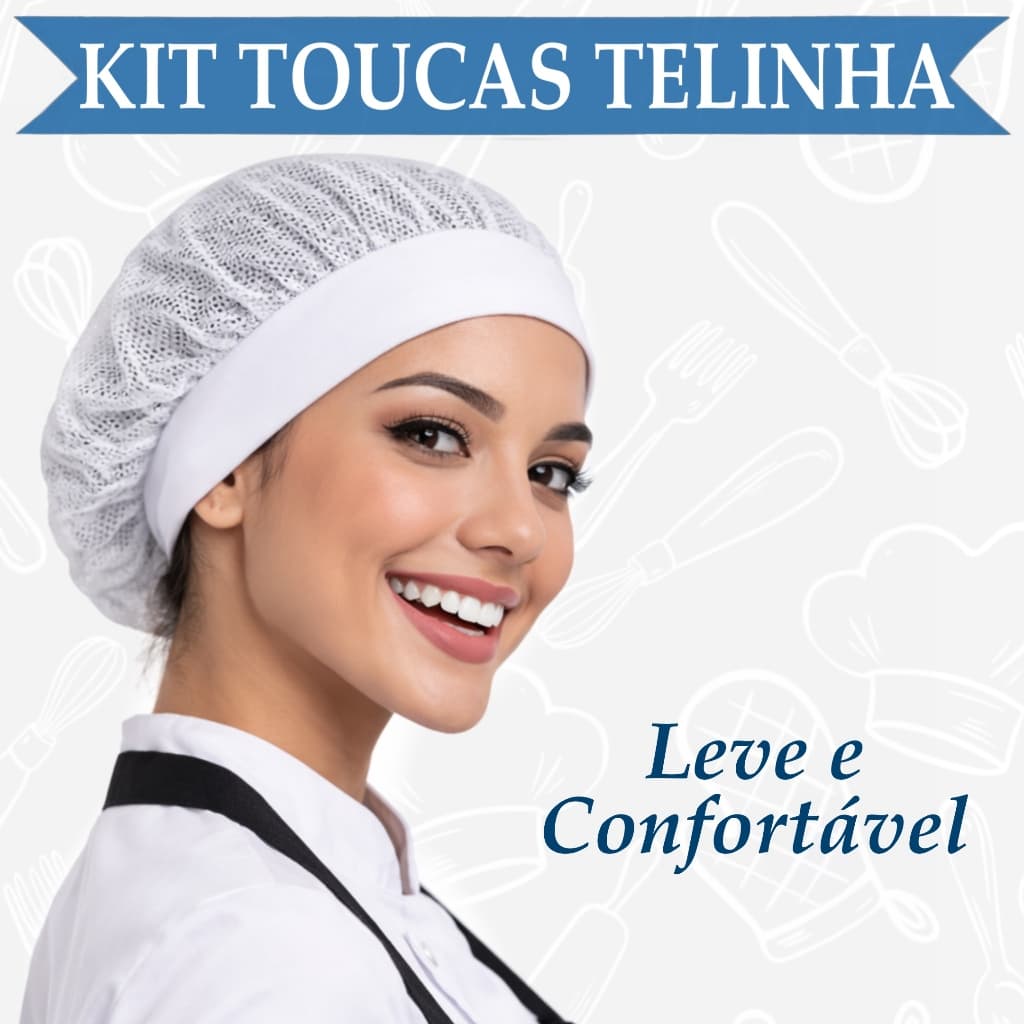 Kit Toucas Rede Profissional Respirável Vazada Tela Cozinha Proteção Cabelo Ventilado