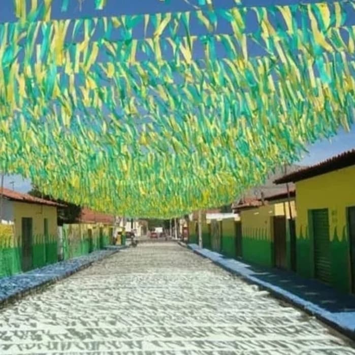 40 metros Fita Faixa Decorativa Copa do Mundo Verde e Amarelo