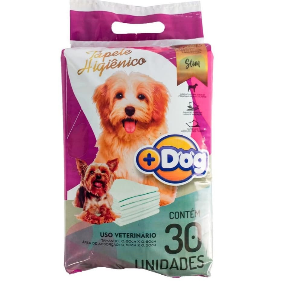 Tapete Higiênico Para Cães +Dog Pet 30 Unidades 60x60cm - Dry Super Absorvente