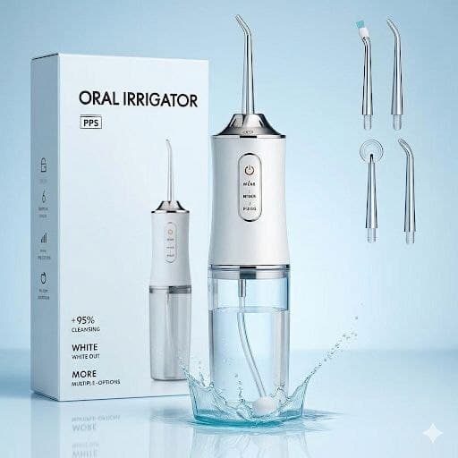 Irrigador Oral Portátil Recarregável Premium Limpeza Completa Contra PlacaTártaro e Mau Hálito