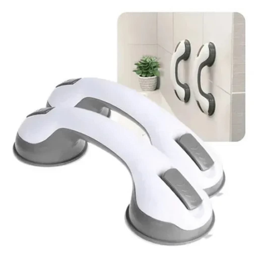 2 Barras de Apoio com Ventosa para Idosos Banheiro Sem Furar Corrimão Segurança Antiderrapante