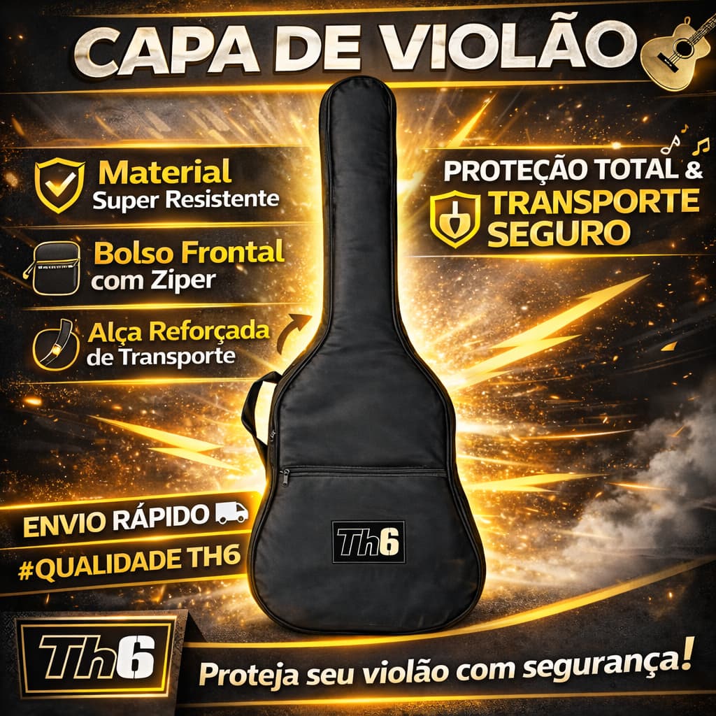 Capa de Violão Premium TH6 Forro Folk