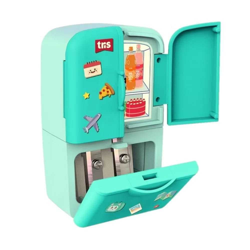 Apontador Duplo com Depósito + Borracha Frost (Geladeira) | TRIS