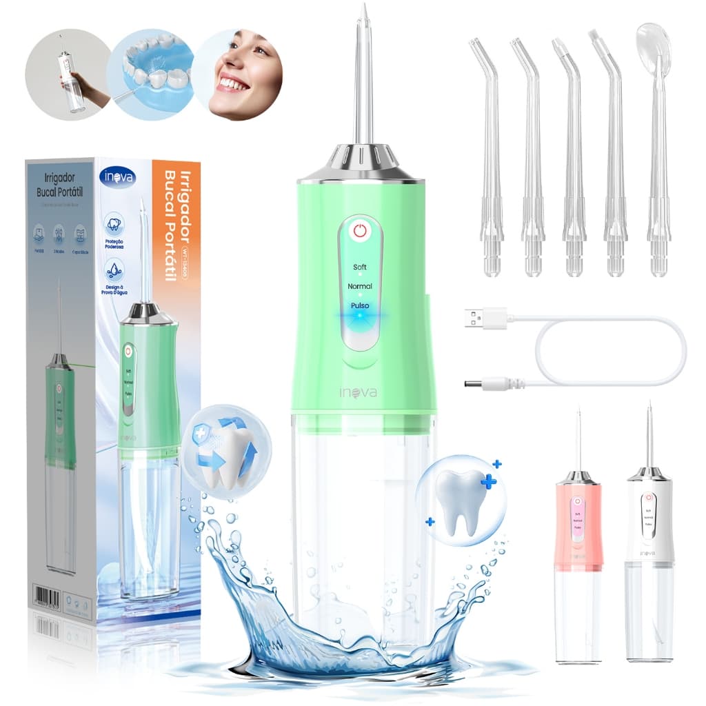 INOVA Irrigador Dental Oral 4 Modos De Limpeza 220ML Irrigador Bucal Oral Portátil Elétrico Jato D'água Profissional