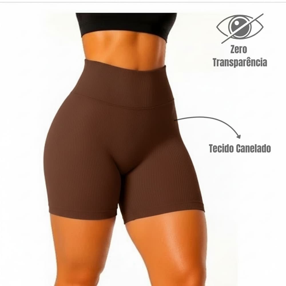 Shorts Academia Feminino Tecido Canelado Premium Zero Transparência