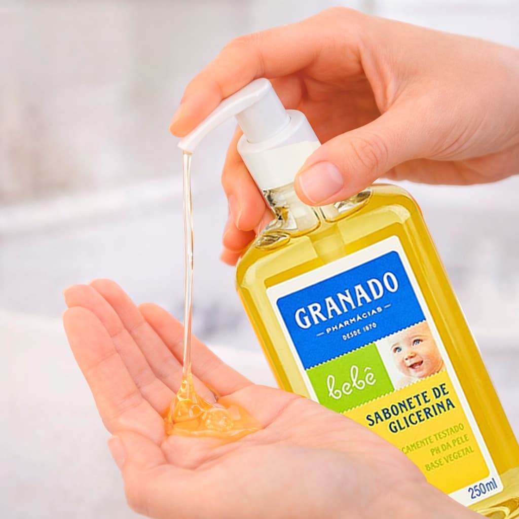 Sabonete Liquido Granado Bebê Glicerina Tradicional 250ml Limpeza Suave Hidratação Pele Sensivel