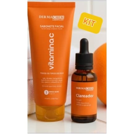 DermaChem Kit Serum Clareador e Sabonete Vitamina C