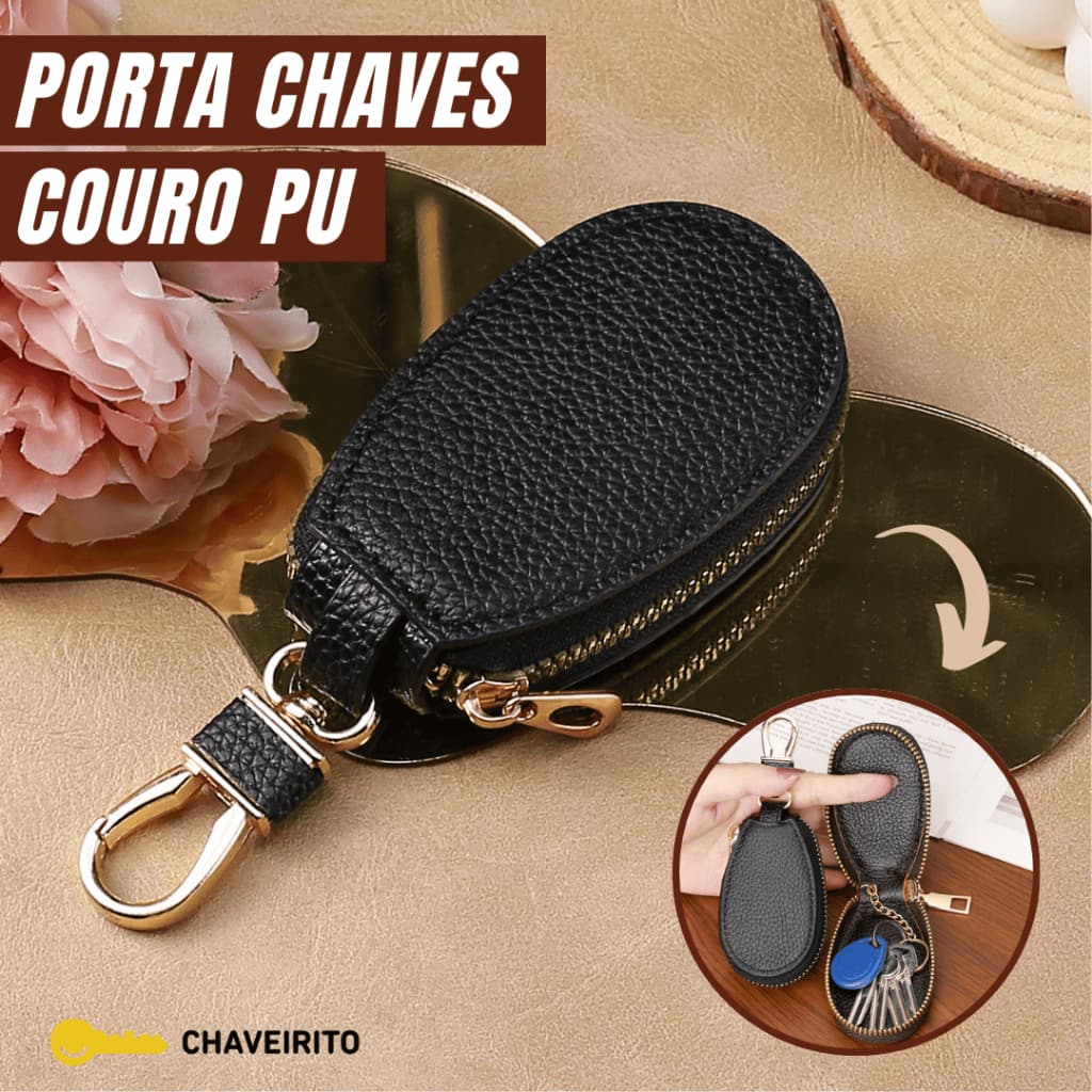 Porta Chaves Organizador | Capa para Chaves Automotivas, Casa, Porta Moedas | Couro PU