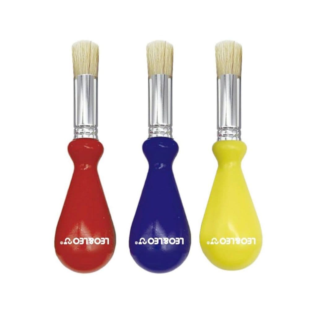 PINCEL C/ PEGA ERGONÔMICA PONTA REDONDA C/ 3 UND LEO&LEO