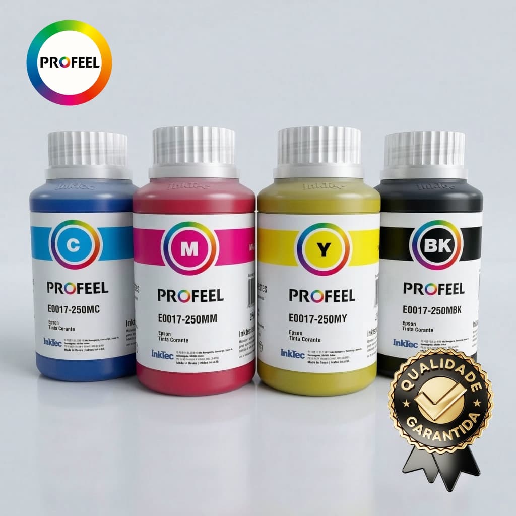 Tinta Corante Inktec Profeel Kit 4x250ml Compatível Impressora Epson Série L Ecotank T544 T664